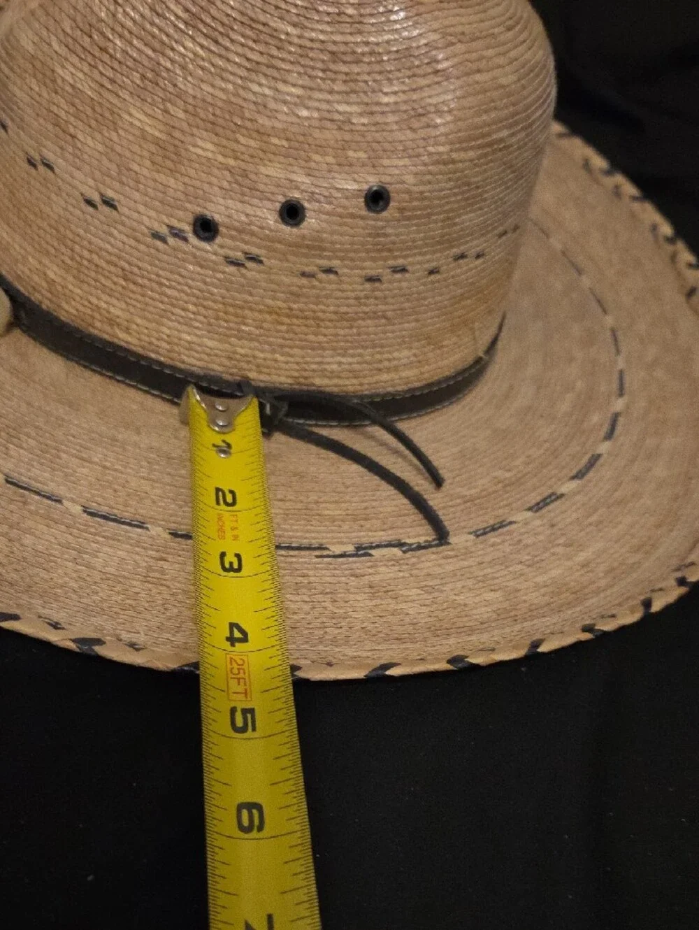 100% Palm  Hat with Decorative Band From Mexico.